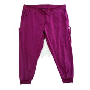 WonderWink Aero Scrub Pants Womens 3XL Purple Excellent Jogger True-Plus Fit